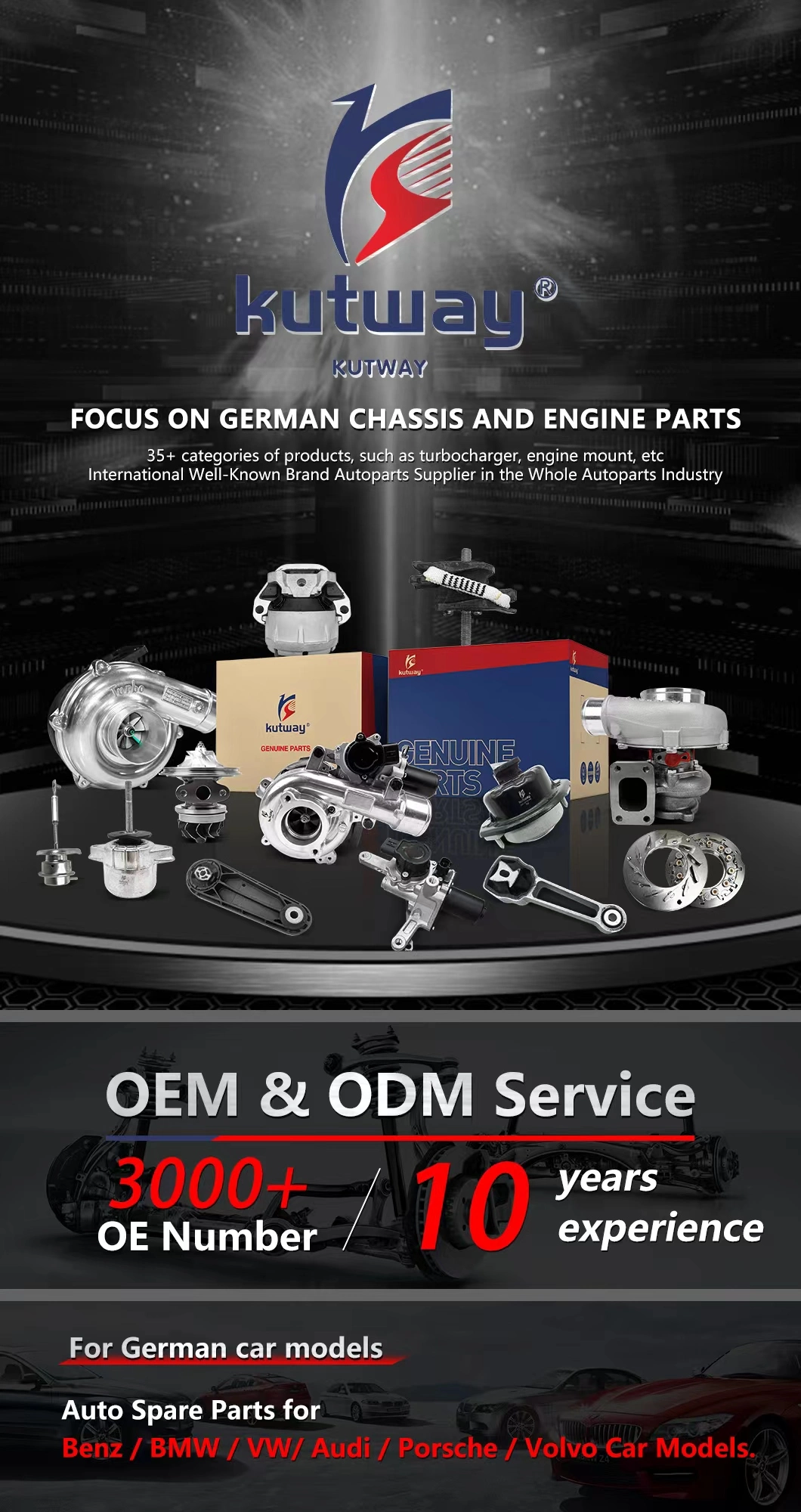 Kutway Germany Rubber Engine Mount OEM: 3q0199262c / 3q0 199 262 C Fit for Audi